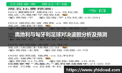 奥地利与匈牙利足球对决波胆分析及预测
